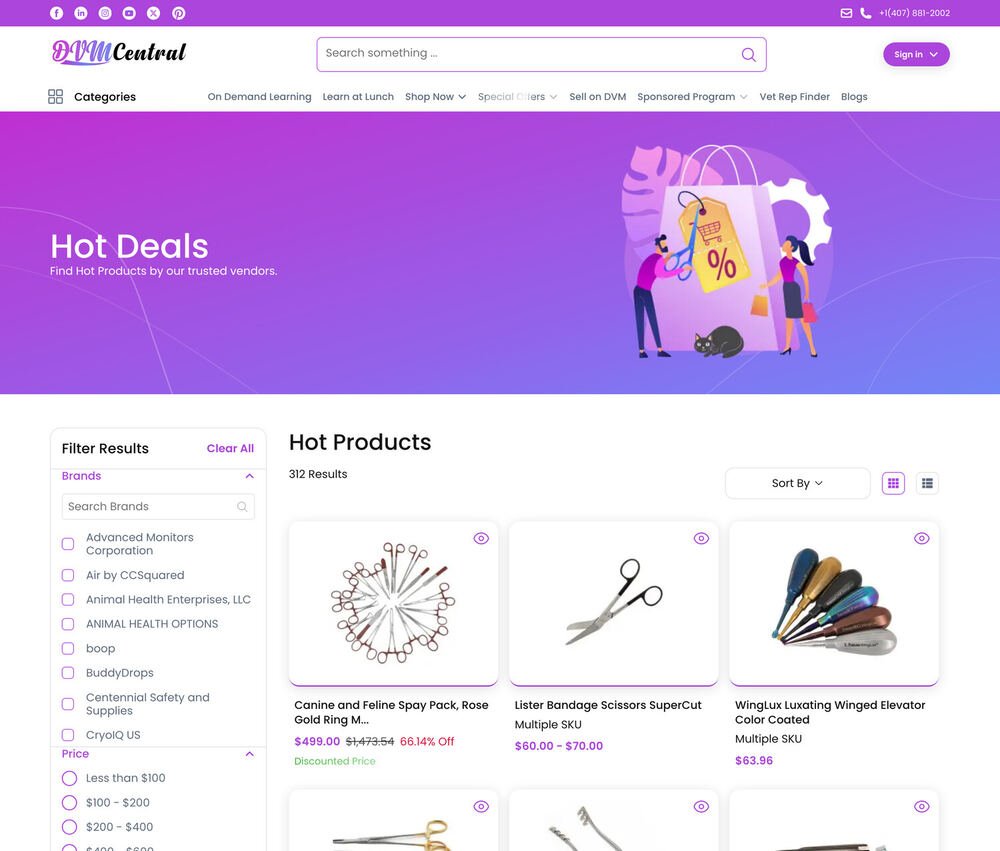 DVM Central marketplace storefront